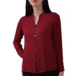 Allen Solly Women's 100% Polyester Regular Fit Shirt
