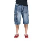 Men's Casual Jean Shorts Classic Loose Fit Summer Demin Shorts Skateboard Jogging Dance Shorts