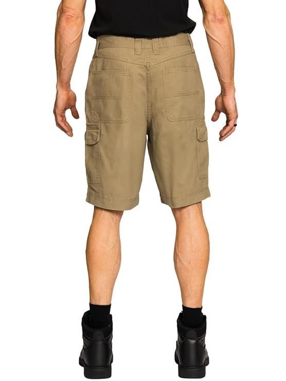 Full Blue Big Men's Cargo Shorts with Expandable Waist - Image 5