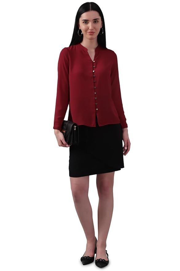 Allen Solly Women's 100% Polyester Regular Fit Shirt - Image 2