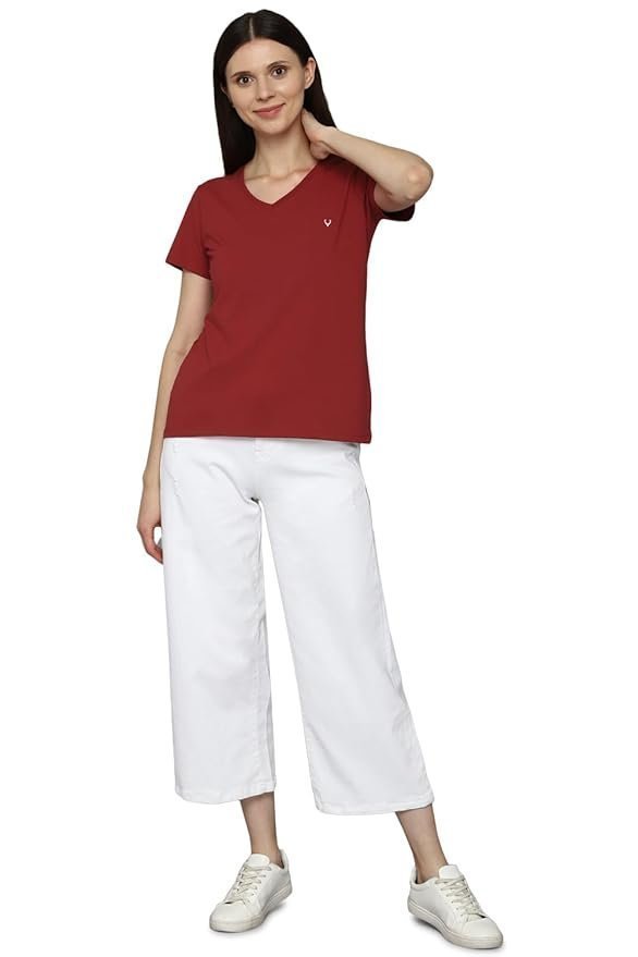 Allen Solly Women's 100% Polyester Regular Fit T-Shirt - Image 2