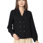 VERO MODA Cuffed Sleeves Shirt Style Top