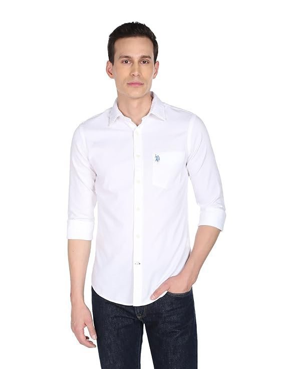 US AN Men's Cotton Regular Fit Shirt