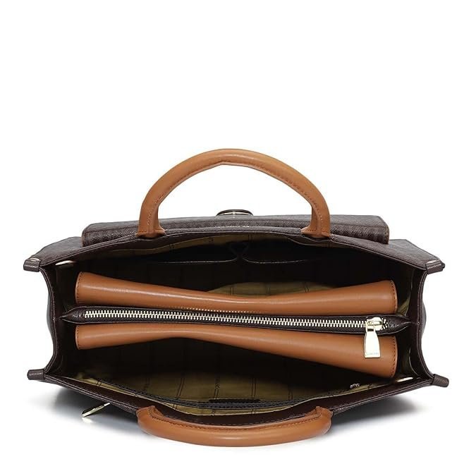 Da Milano Women's Leather Satchel - Brown - Image 2