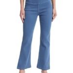 AngelFab Denim Boot Cut Fit Stretchable High Waist Elastic Closer Solid Jeggings for Women