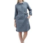 Tommy Hilfiger Women's Cotton Blend Shirt Below The Knee Casual Dress