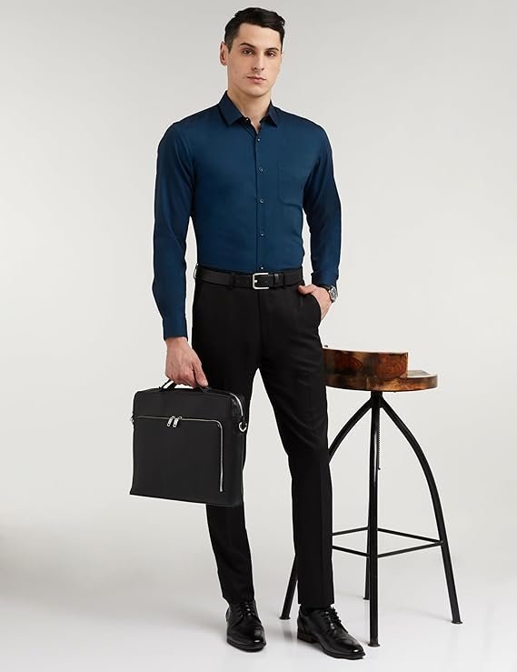 Peland Men's Everyday Solid Slim Fit Full Sleeve Formal Shirt | Cotton-Rich - Image 5