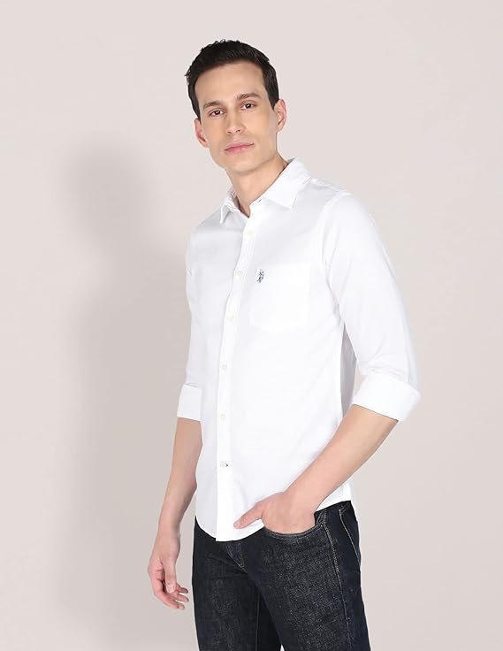 US AN Men's Cotton Regular Fit Shirt - Image 3