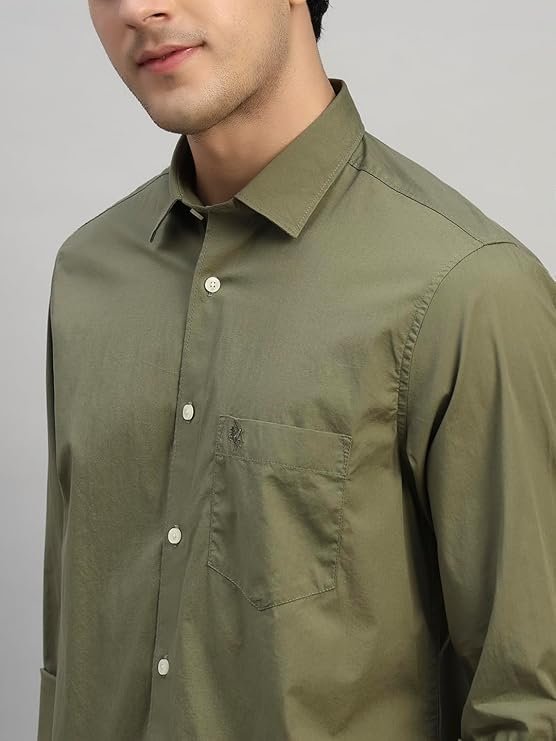 Men's Solid Full Sleeves Spread Collar Casual Shirt - Image 2