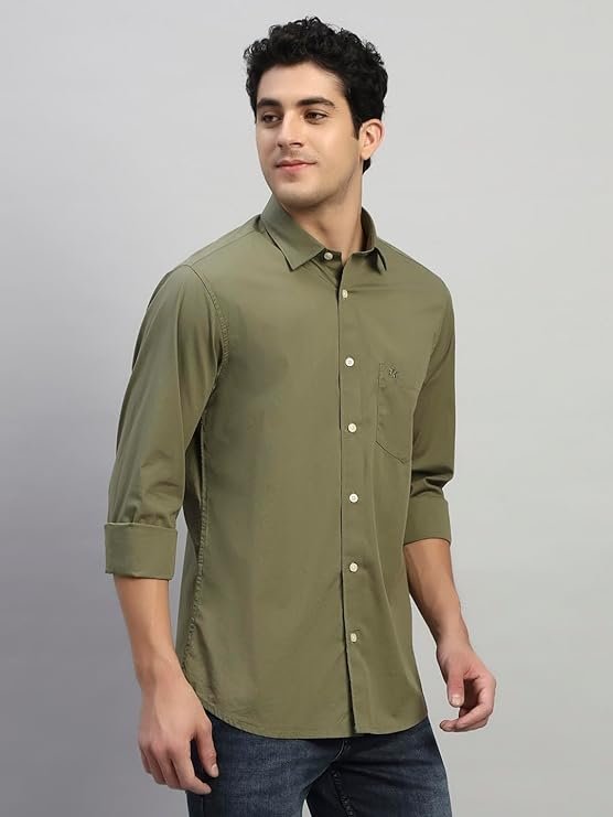 Men's Solid Full Sleeves Spread Collar Casual Shirt - Image 5