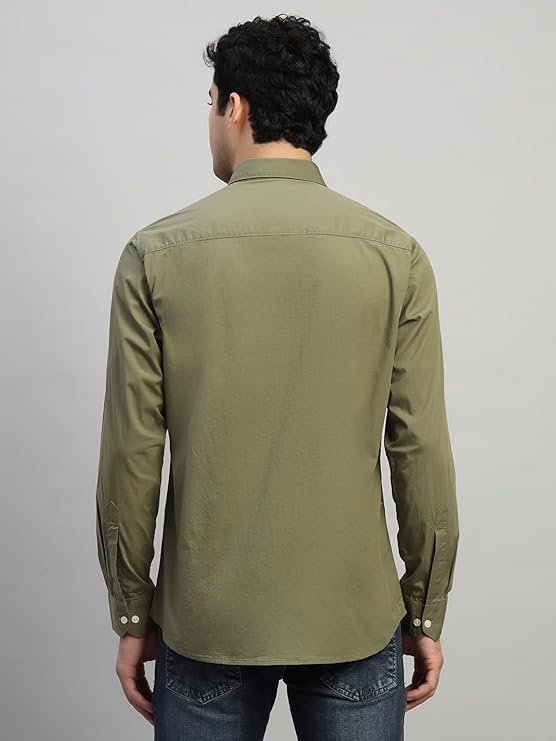 Men's Solid Full Sleeves Spread Collar Casual Shirt - Image 4