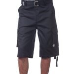Pro Men's Cotton Twill Cargo Shorts with Belt - Regular and Big & Tall Sizes
