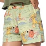 Hakuna Matata Women and Girls Pull On Green All Over Printed Regular Fit Cotton Boxer Shorts