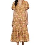 Kumar Yellow Paisley Print Long Dress