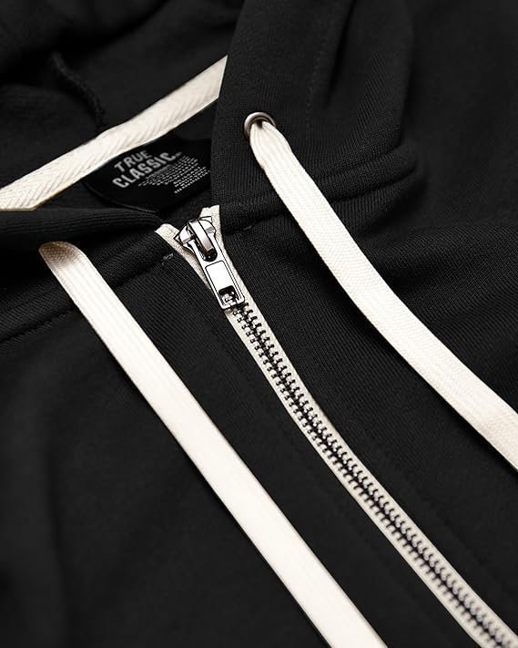 Classic Men's Fleece Terry Zip Hoodie, Zip-up French Terry Fleece Hooded Sweatshirt Jacket for Men - Image 2