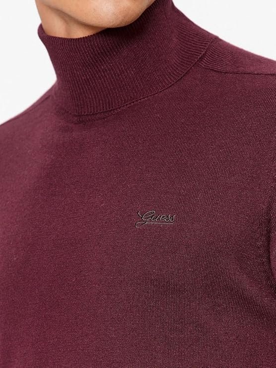 Maroon Polyamide Blend Solid Pullover Sweater - Image 2