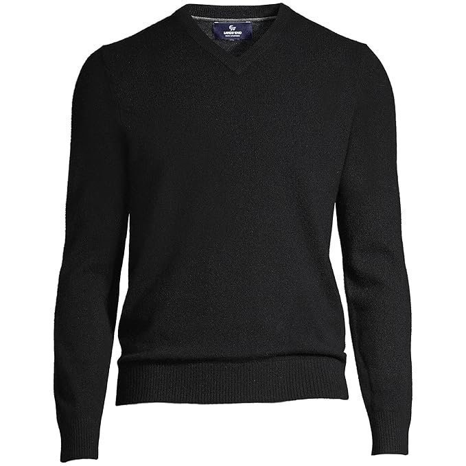 Ands' End Men's Fine Gauge Cashmere V-neck Sweater - Image 5