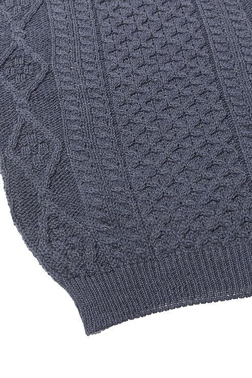 An Crafts Irish Soft Cable Knitted Crew Neck Sweater (100% Pure New Wool) - Image 3