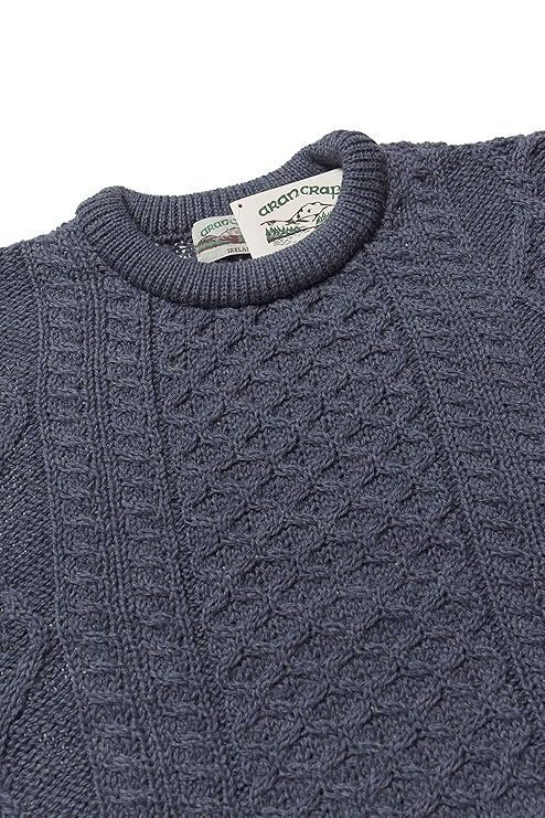 An Crafts Irish Soft Cable Knitted Crew Neck Sweater (100% Pure New Wool) - Image 4